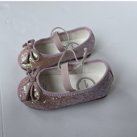 NWT SweetHoney Small Bow Glitter Ballet Flats Size 5 - Picture 2 of 7